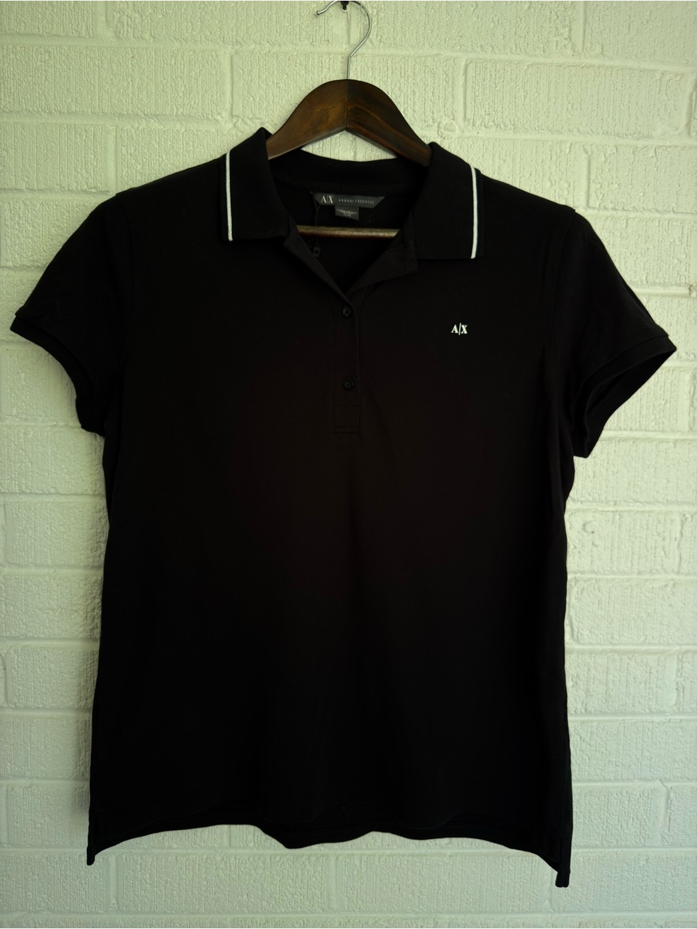 A/X Armani Exchange Dark Brown Crewneck Tee with Logo Tag